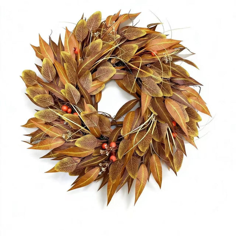18" Eucalyptus Leaf Garland with Autumn Berries, Indoor/Outdoor Wreath for Fall Decor