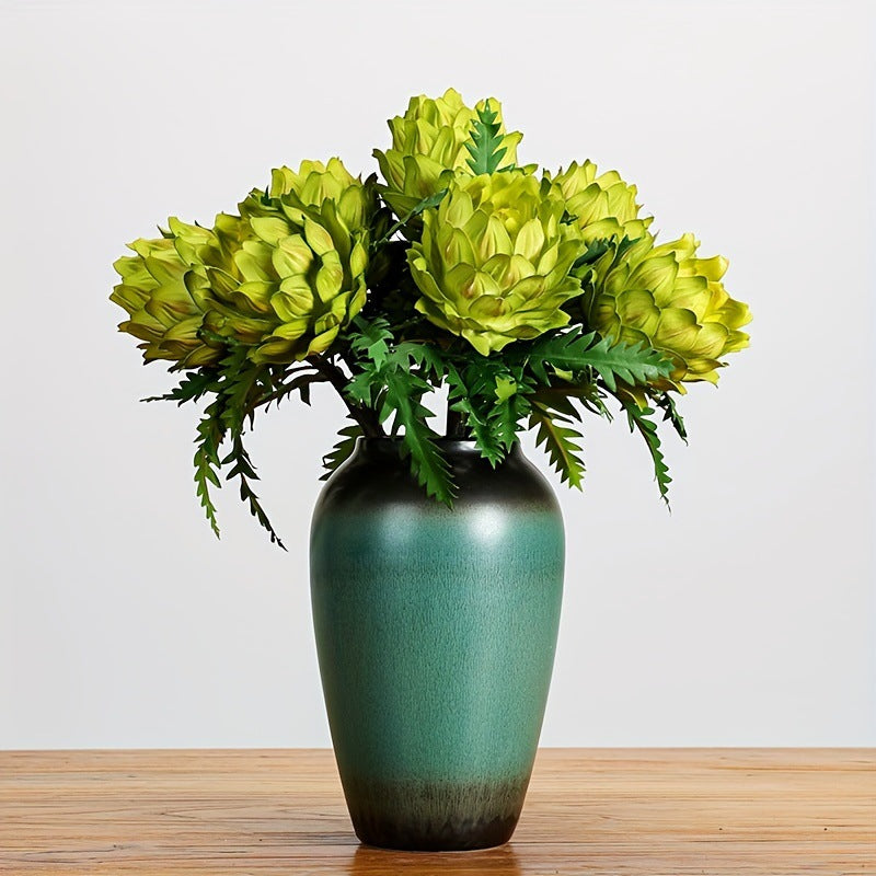 Artificial Bromeliad Stem, Single Tropical Floral Spray, 16" Tall for Home Decor, Wedding & Event Styling