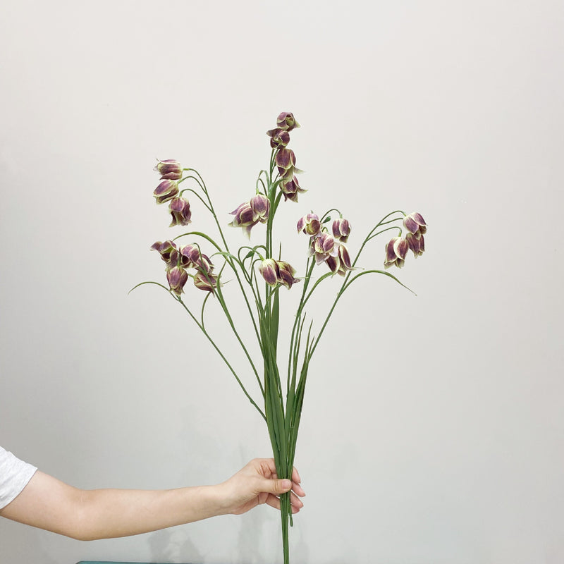 Artificial Fritillaria Flower Bush, Retro Style Faux Silk and Plastic Blend, 70cm Tall, Perfect for Weddings, Home Decor, and Events