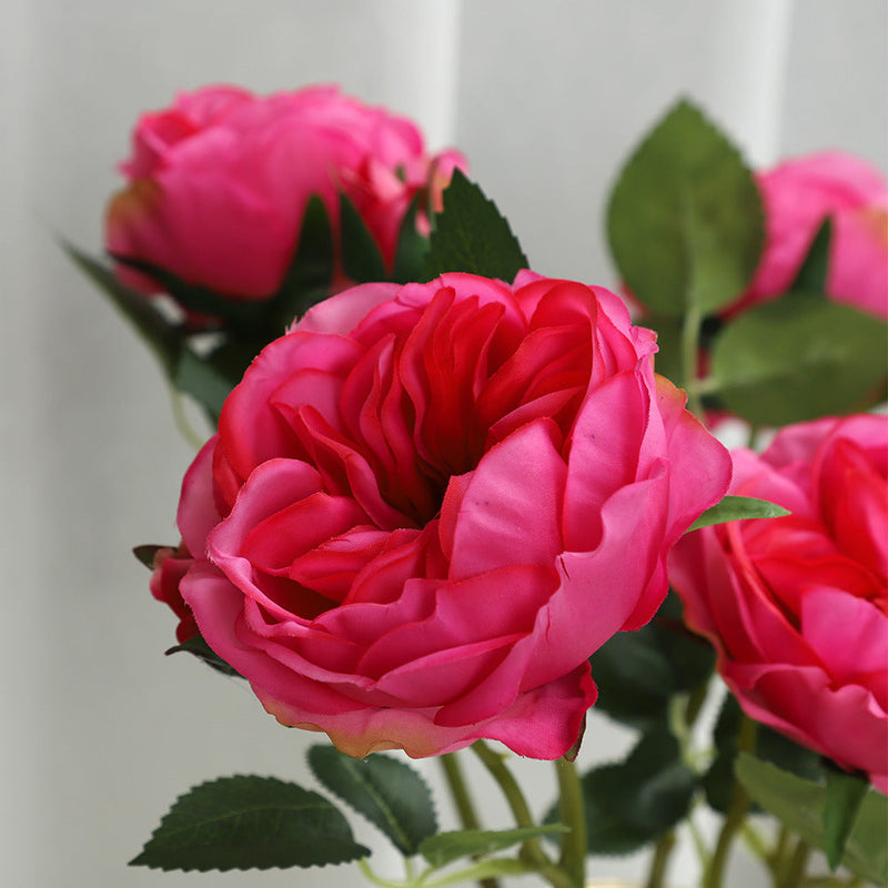 20 Inch Artificial Silk Rose Stems with Buds, 10 Pcs Bulk Wholesale