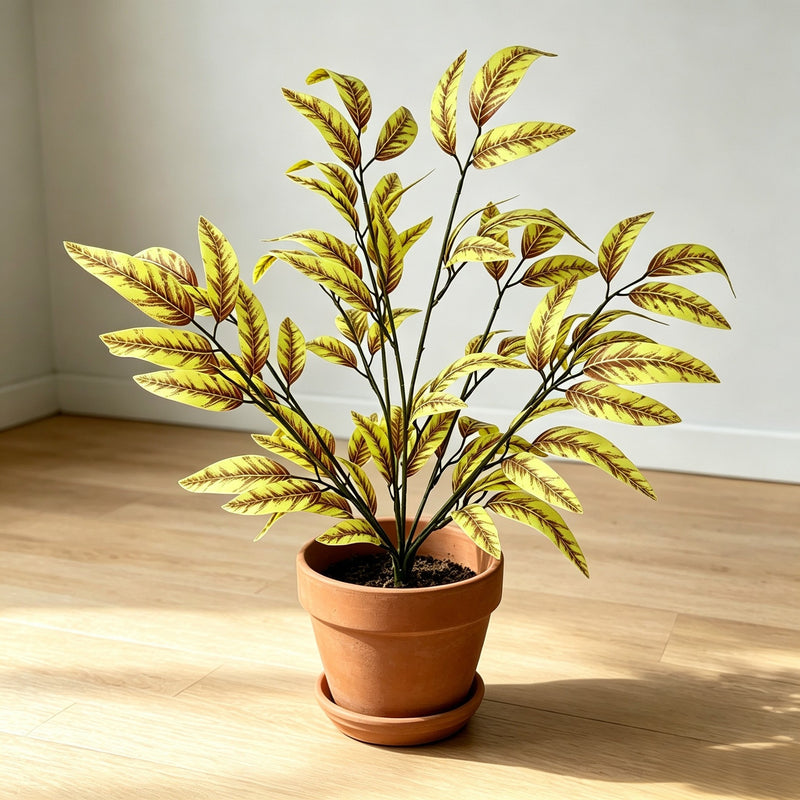 Artificial Snake Plant Bush with Variegated Leaves, 25" Tall Realistic Faux Plant for Home Office Decor, Wedding & Event Styling