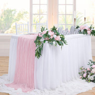 Bulk Cheesecloth Table Runner 2025 Boho 35" Breathable Organic Cotton Table Decor for Summer Wedding Bridal Shower Boho Party Wholesale