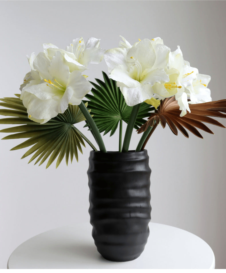 Velvet Amaryllis Stem 24 Inch Artificial Flower Silk Material