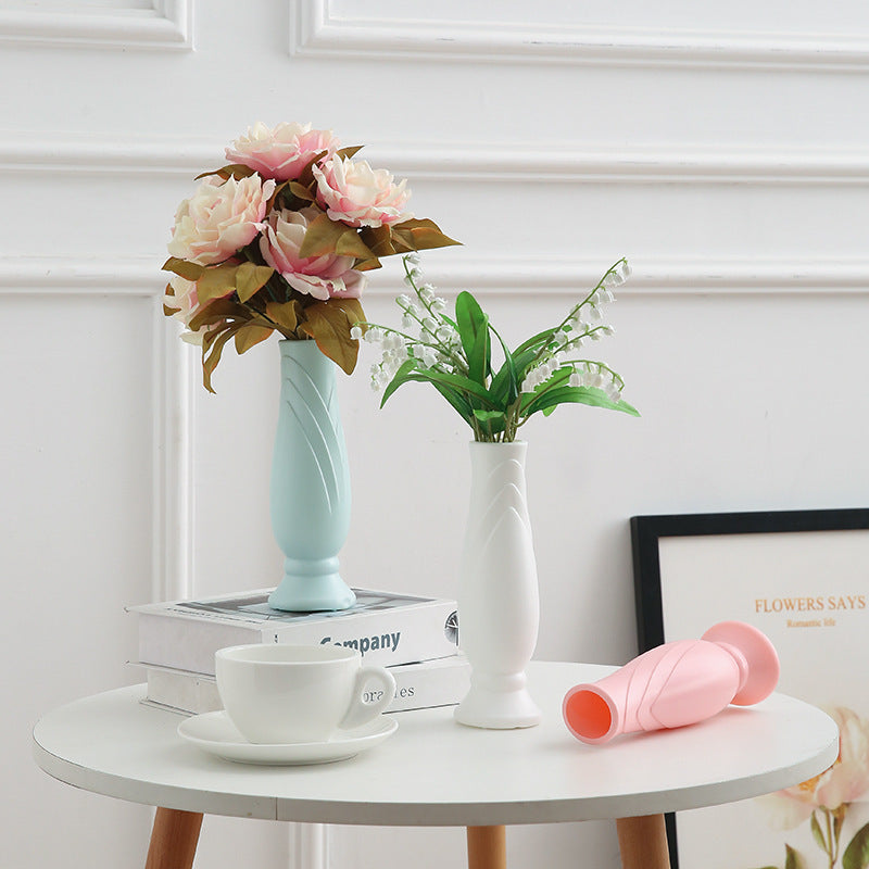 Bulk 2 Pcs Nordic Plastic Vase Tall Conic Floral Vases for Wedding Supplies Home Centerpieces Decor Wholesale