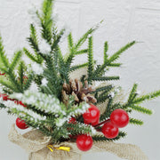 Simulation Mini Xmas Tree with Cedar Branches, Tabletop Ornament, Bulk Wholesale Pack