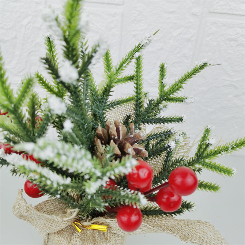 Simulation Mini Xmas Tree with Cedar Branches, Tabletop Ornament, Bulk Wholesale Pack