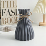 Bulk 2 Pcs 6.7X4.7in Water Corrugated Plastic Vase with Rope Paper Folding Shape Vases Wholesale