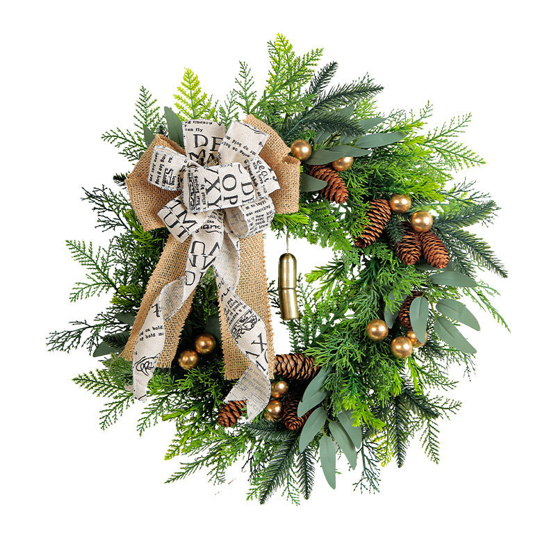 Christmas Pinecone Bell Wreath, 18" Rustic Holiday Door Hanger, Farmhouse Christmas Decor for Home, Wedding & Events