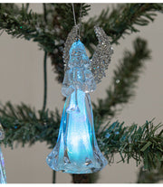 Crystal Clear Angel Christmas Ornaments with Gold Wings, Bulk Holiday Tree Hanging Pendants, Wholesale Set