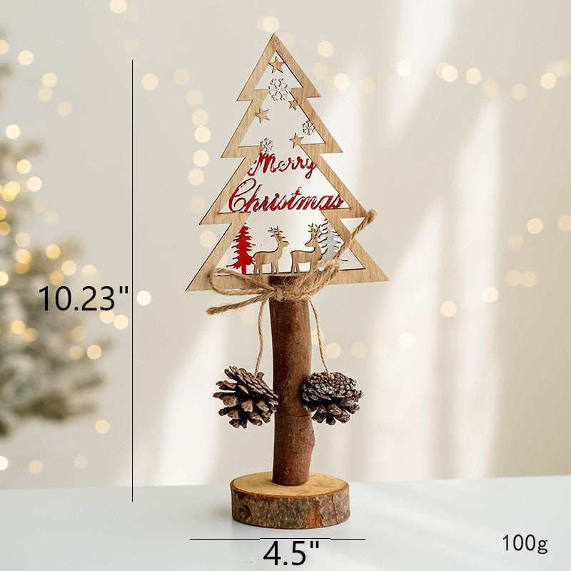 Christmas Tree Elk Tabletop Centerpiece Decorations Bulk Holiday Ornaments Set