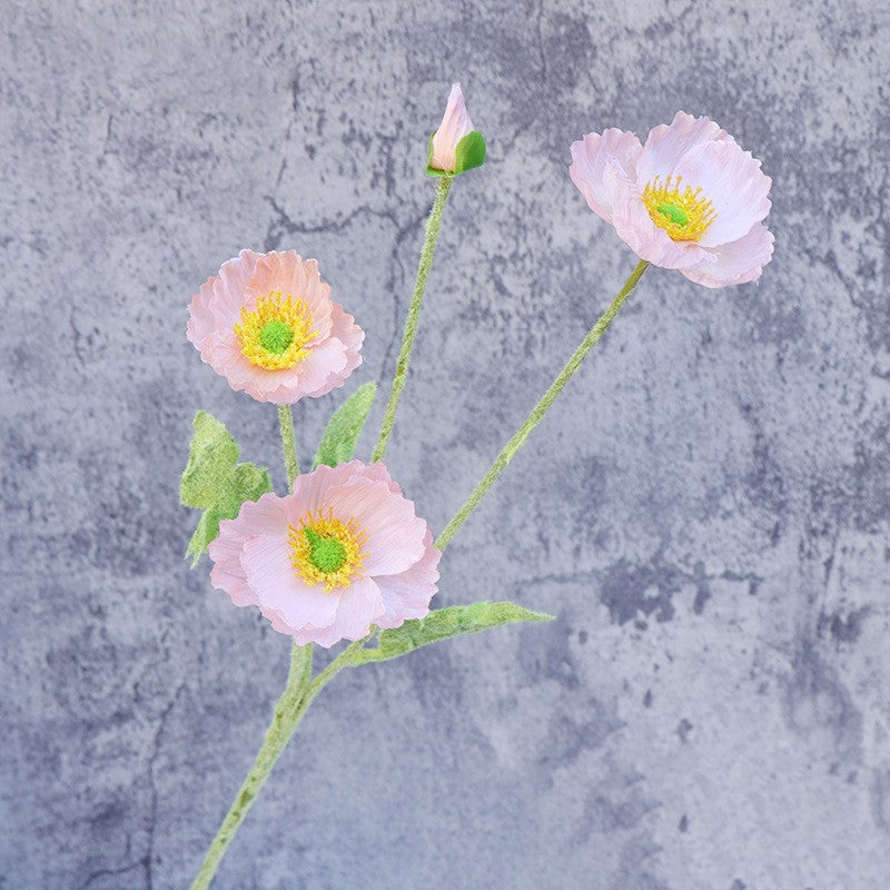 23 Inch Artificial Silk Poppy Flower Stems Spray Style, 10 Pcs