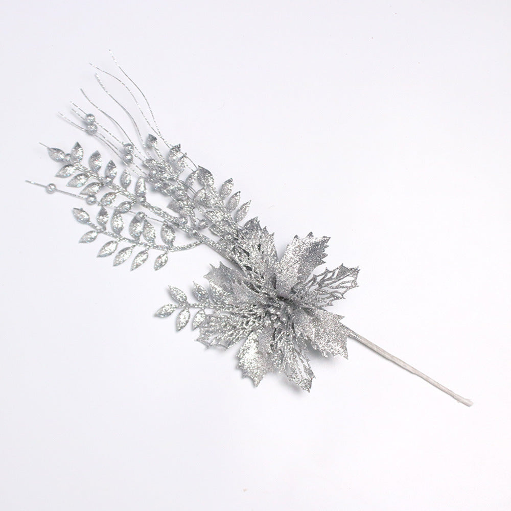 Christmas Glitter Hollowed-out Pagoda Leaf Branches - 6PCS 16.9" Festive Decor Accessories