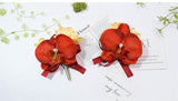 Bulk Orchid Wrist Corsage 2025 Artificial Silk Boutonniere Set with Secure Clasp for Wedding Party Prom Groom Bridesmaids Wholesale