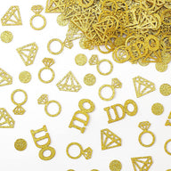 Bulk 10 Pack Gold Confetti 2025 Shimmering Diamond Ring Shape for Wedding Reception Bridal Shower & Engagement Party Decor Wholesale