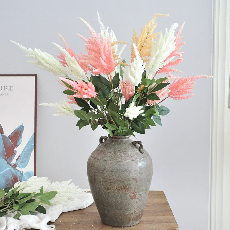 Astilbe Artificial Flower, Single Stem with 3 Blooms, 41" Tall, Silk-Like Fabric, for Home Decor, Weddings, and Events