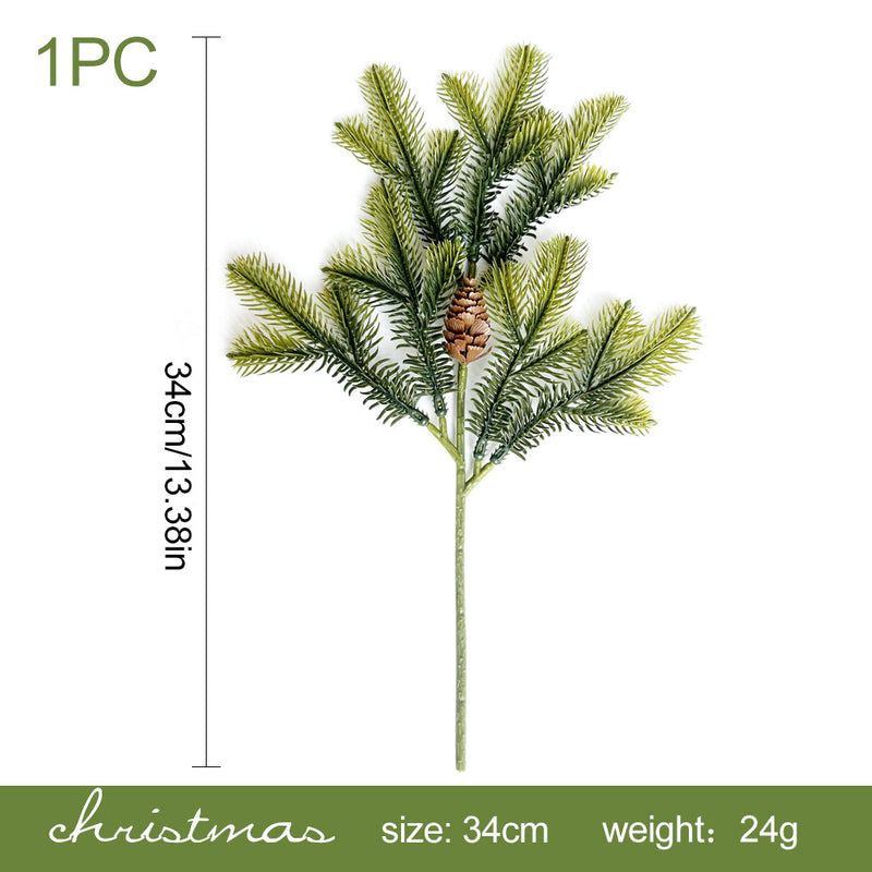 Artificial Red Berry & Pine Needle Christmas Stem, Plastic Faux Holly Pick for Wreaths, Floral Arrangements & Holiday Decor