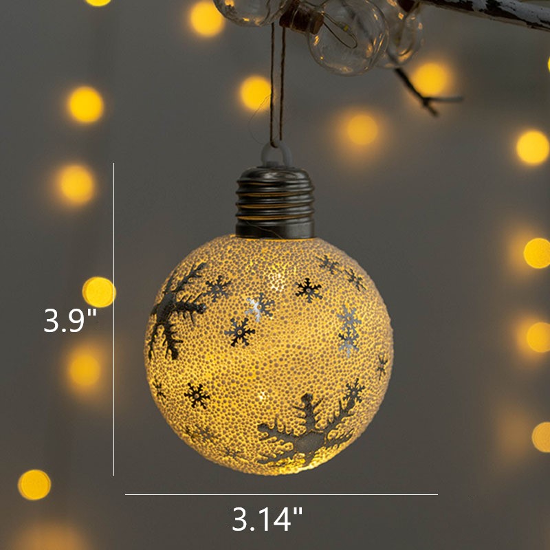 Light Up Snowflake Elf LED Christmas Ball Ornaments, 6 Pcs, Hanging Xmas Tree Decorations