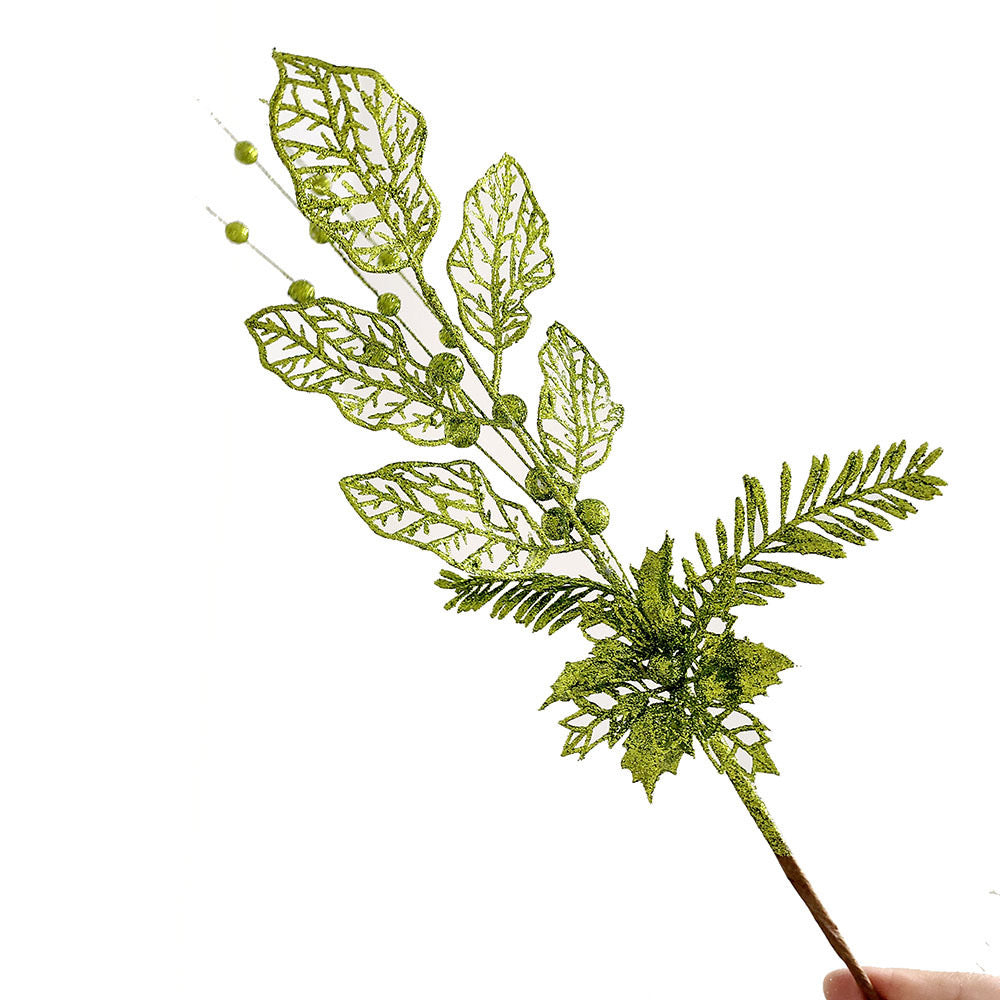 Christmas Gold Glitter Lily Ornament - 17" Christmas Tree Topper Decoration