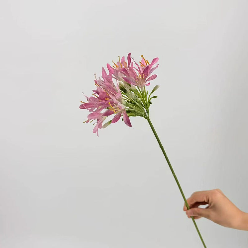 Single Stem Agapanthus Artificial Flower, 24" Tall, Modern Home Decor for Weddings & Events