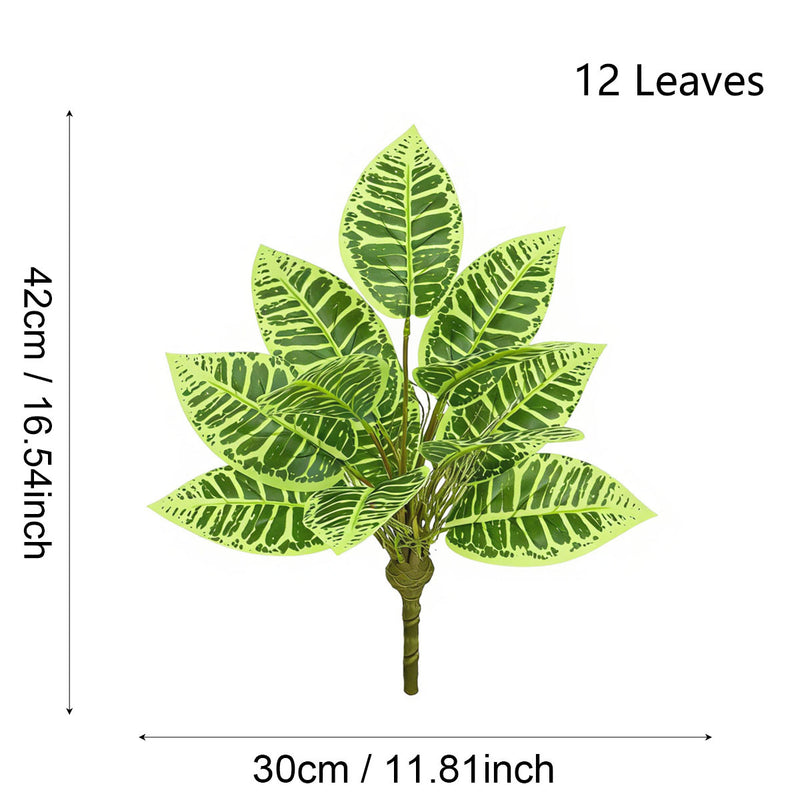 Artificial Snake Plant Bush with 12 Leaves, 16" Tall, Indoor/Outdoor Decor for Home, Office, Wedding, and Events