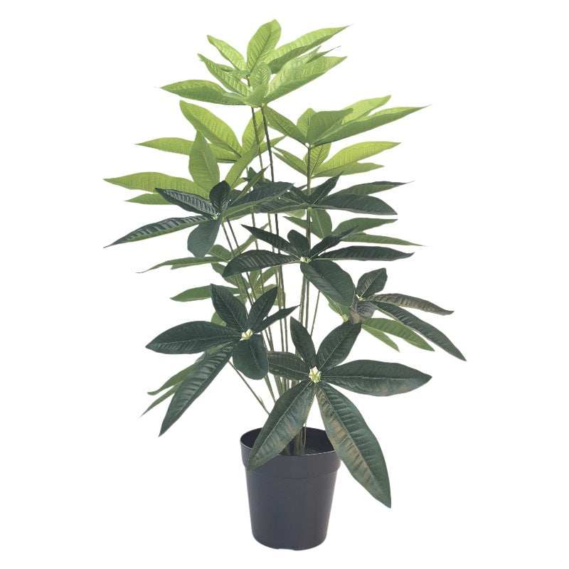 Artificial Lucky Leaf Bush, Modern Style, 30" Tall, PVC Material, Perfect for Home and Office Decor