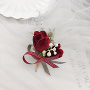 Velvet Tulip Corsage 12 Pcs Bulk Artificial Flowers for Bride Bridesmaid Wedding Party