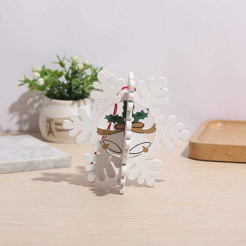 3D Wooden Christmas Tree Ornaments Hanging Decorations Bulk Pack