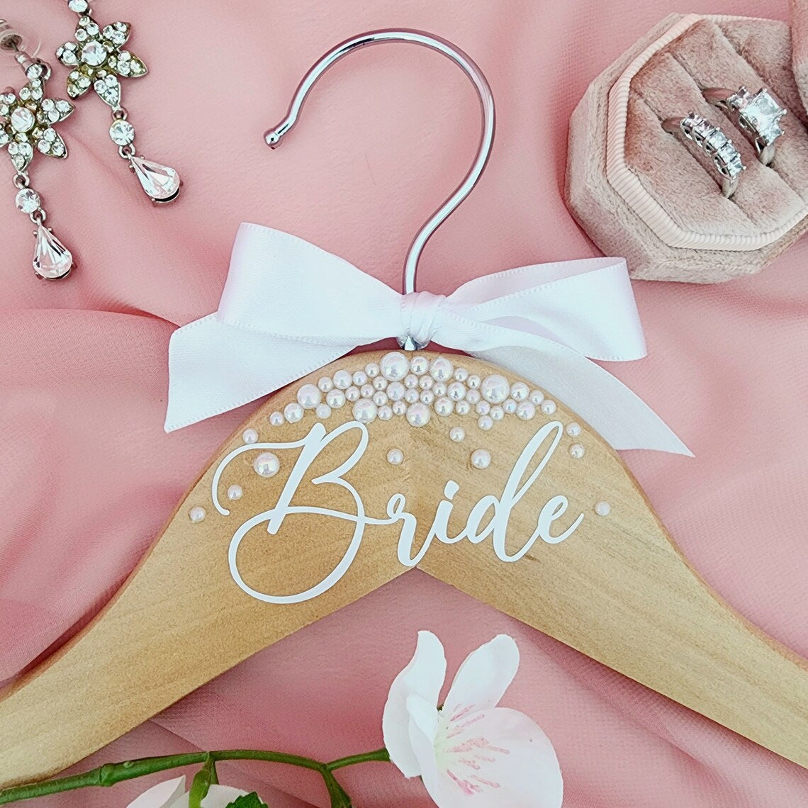 Bride Pearl Hanger - Wedding Decor Bridal Shower Photo Prop (15 Inch)