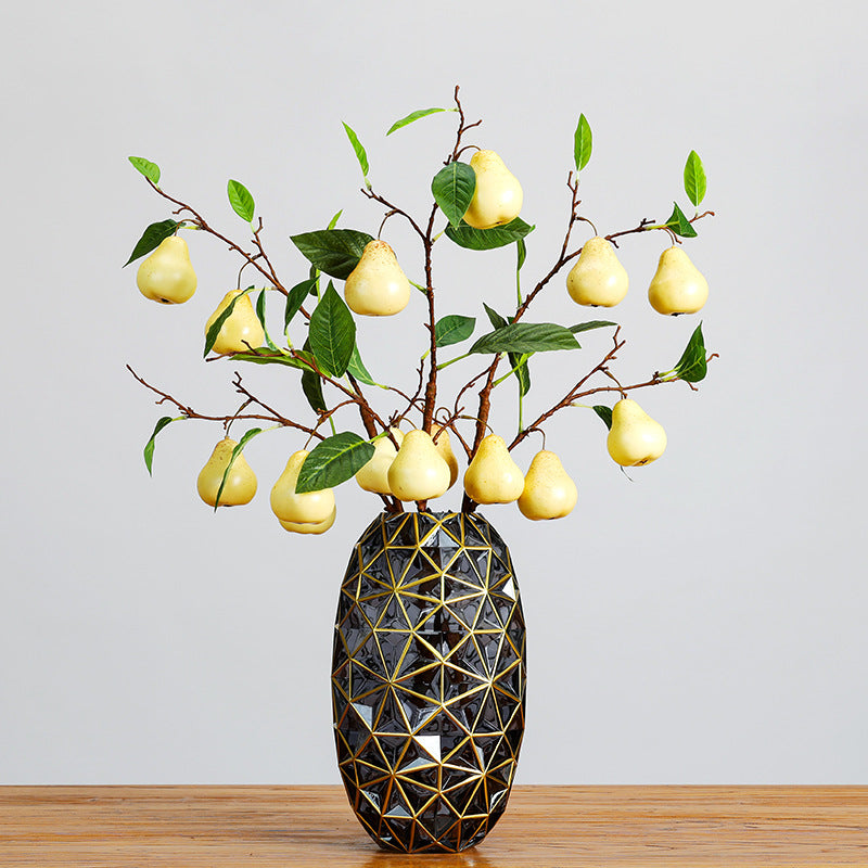 Artificial Pear Branch, Single Stem with 5 Realistic Foam Pears, 39" Tall, Home & Commercial Decor