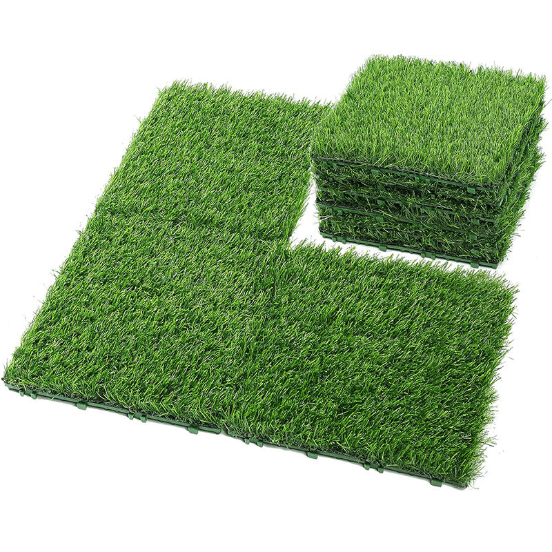 Artificial Grass Mat Tiles, 2-Piece Interlocking Faux Turf Pads, 1" Pile Height, Dog Potty Patch, Patio, Garden & Wedding Decor