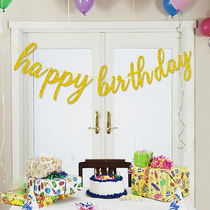 Bulk Glitter Happy Birthday Banner for Birthday Party Decorations Sparkling Party Supplies and Background Decor Wholesale