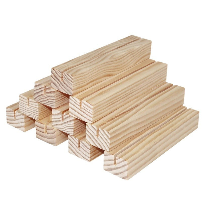 Bulk 10PCS Wood Card Holders 2025 Natural Wood Table Number Stands Non Slip Base for Wedding Reception Anniversary Party Decor Wholesale
