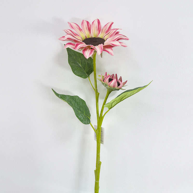 46" Artificial Sunflower Bush with 2 Blooms, Modern Farmhouse Decor for Weddings, Events, and Home Styling