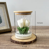 Valentine's Day Tulip Floral Aromatherapy Candle - Ins Vibe Gift Glass Jar Candle