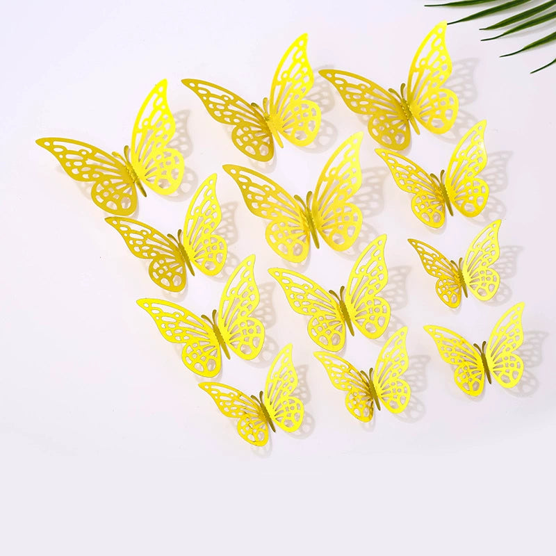 Bulk 48 Pcs Realistic 3D Butterfly Wall Decor Damaged Free Reusable Adhesive for Nursery & Gender Reveal Backdrops Birthday Party Supplies Wedding Arch Embellishment Wholesale