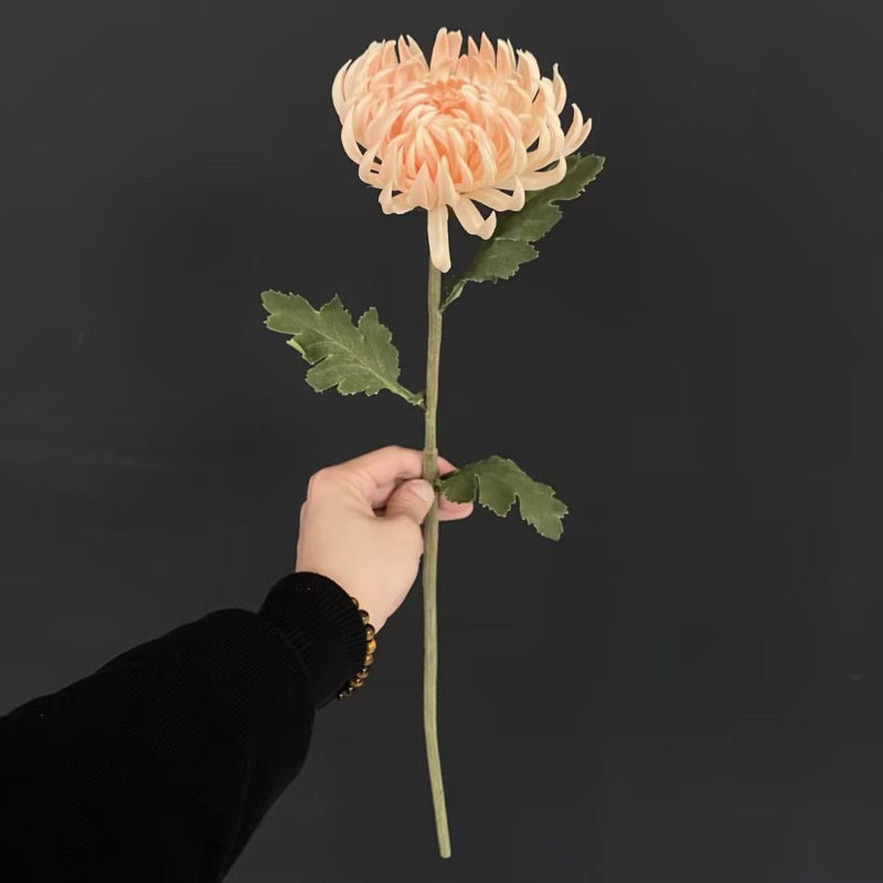 Artificial Cactus Daisy Single Stem, Vintage Autumn Tone PU Faux Flower, 23 in, for Home, Wedding & Display