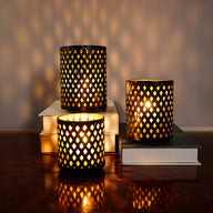 Bulk Metal Candle Holders Set of 3 Tealight Hollow-Out Candlestick for Tabletop Centerpieces Home Wedding Parties Events Decor Wholesale