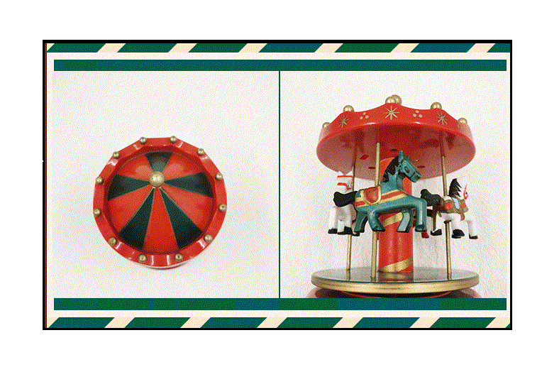 Christmas Carousel Music Box with 4 Moving Horses, Festival Ornament Toy, Bulk Wholesale