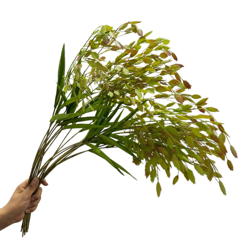 Artificial Pampas Grass Bush, Faux Plastic Plant Stem, Indoor Outdoor, for Home Decor, Weddings & Window Displays