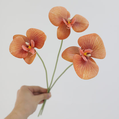 Premium 3D Film Artificial Butterfly Orchid Bouquets - 5 Bunches (3 Stems per Bunch) for Home & Wedding Decor