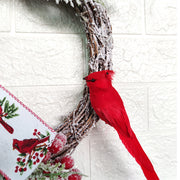 Artificial Christmas Wreaths with Red Berries, Cedar, Pinecones, Cardinal Ornament – Bulk Holiday Door Wall Decor