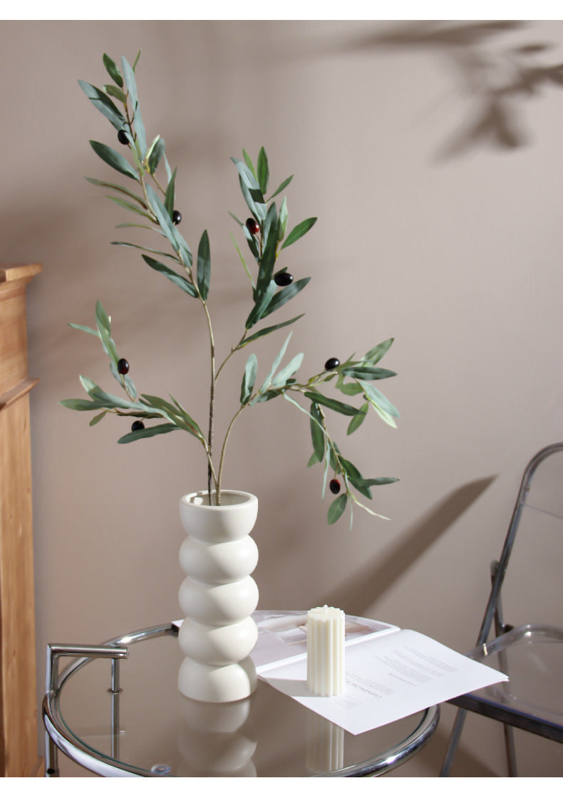 Bulk Ceramic Flower Vase Ribbing Modern Unique Home Party Decor Wholesale