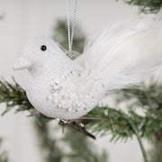 10 Pcs Artificial Christmas Bird Ornaments Glitter Foam Feathered Decorations for Wreath Tree Topper Crafts