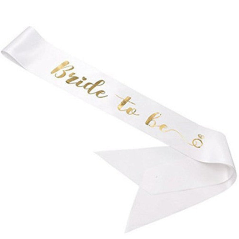 Bachelorette Party Bride to Be Sash - Gold Foil Bride Shoulder Sash for Bachelorette Celebrations