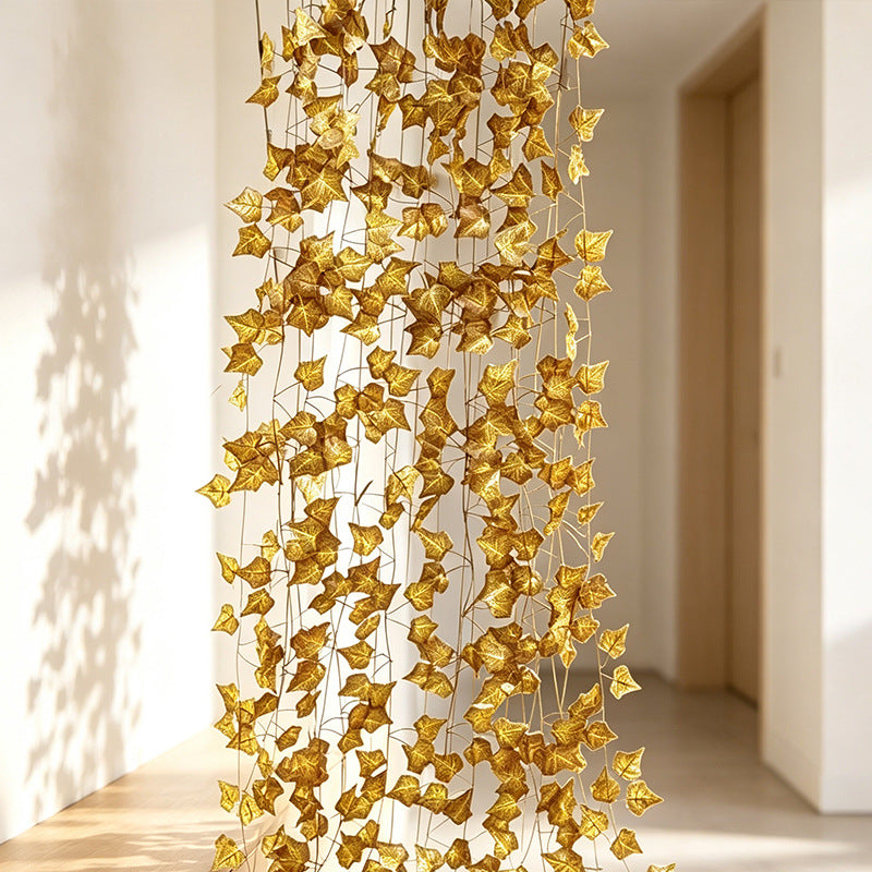 Artificial Maple Leaf Garland Vine, 12-Pack Fall Hanging Vines with 72 Leaves, Faux Silk Fabric, Indoor Outdoor Autumn Decor
