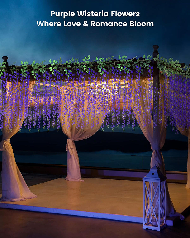 Bulk Wisteria Artificial Flowers 2025 Silk Touch Hanging Vine with UV Protection for Wedding Arch & Garden Party Decor Wholesale