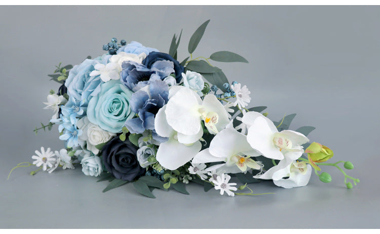 Bulk Blue Wedding Bouquets 2025 Silk Bride Bridesmaid Collections Hypoallergenic Florals Boho Beach Weddings Vintage Themes Wholesale