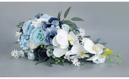 Bulk Blue Wedding Bouquets 2025 Silk Bride Bridesmaid Collections Hypoallergenic Florals Boho Beach Weddings Vintage Themes Wholesale