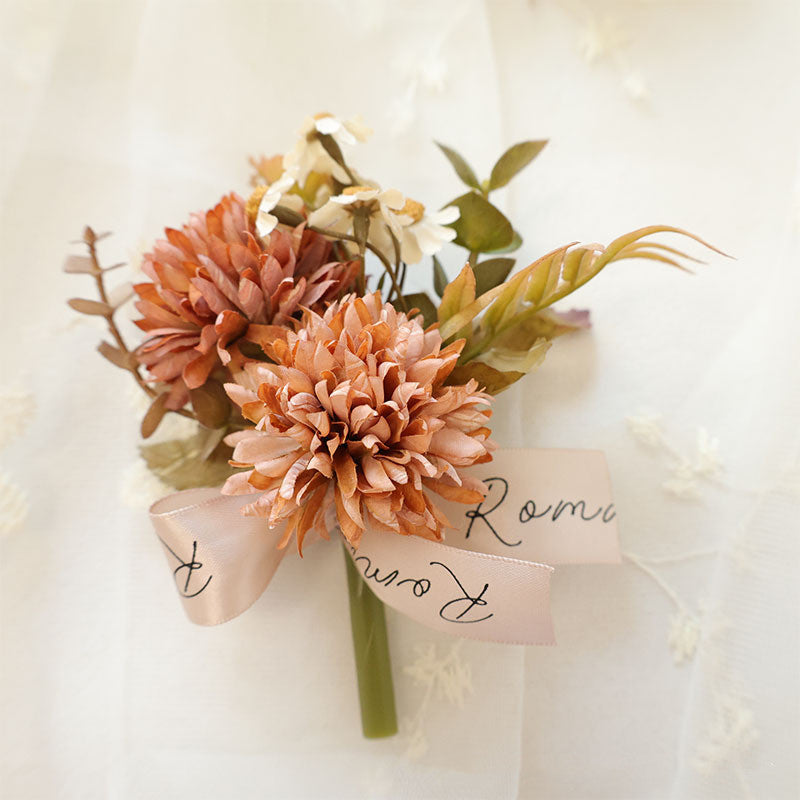 Faux Spiked Ball Aromatherapy Flowers - 2-Pack Wedding Home Decor (5.9x3.9x2 Inches)