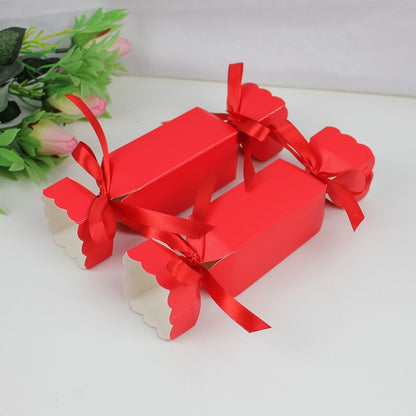 Bulk 100 Pcs Candy Shaped Gifts Boxes with Ribbon for Wedding Party Wrap Bag Wholesale